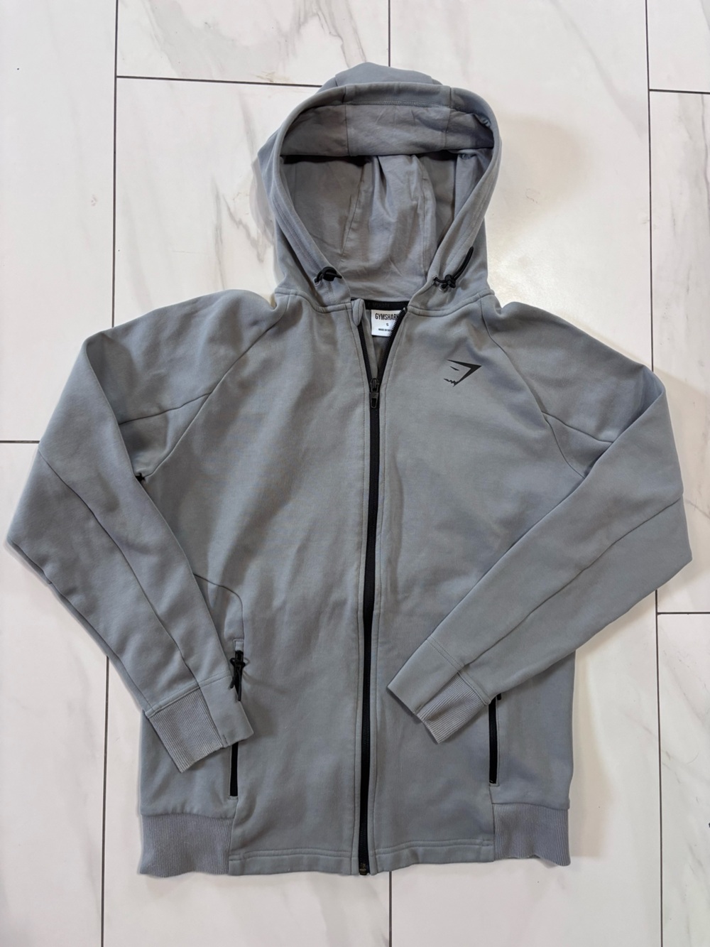 Gymshark Full zip hoodie - gray size small like new!
